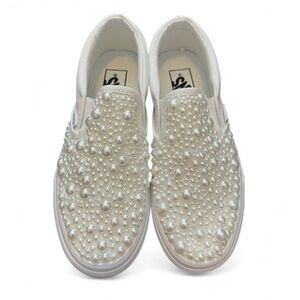 Mixed Pearls Classic Slip On Vans All Sizes New With Box